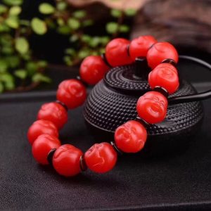 Natural raw cinnabar bracelet-110