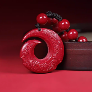 Natural raw cinnabar pendant-112