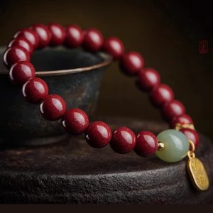 Natural raw cinnabar bracelet-257